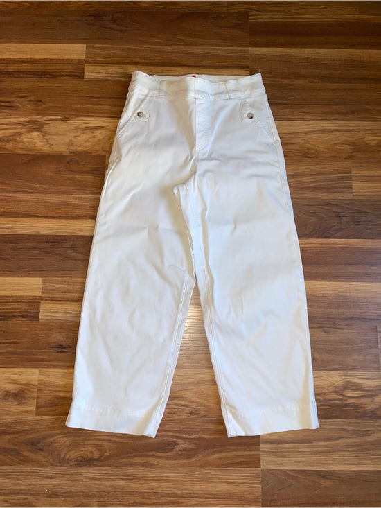 SPANX Pants - Spanx Stretch Twill Cropped Wide Leg Bright White Pant Women’s Medium